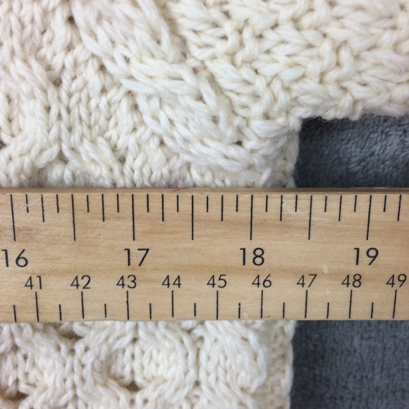 Aran Mor Ireland Cableknit Sweater Large Mock Turtleneck Knit Merino Wool Chunky - Picture 7 of 16